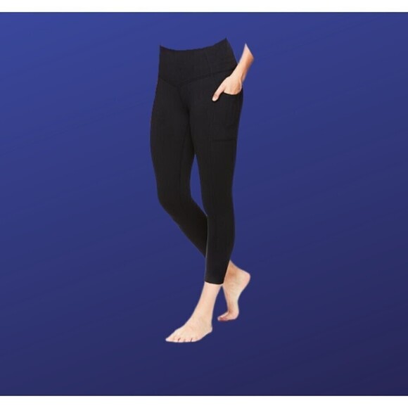 Velocity Women's High Waist Tummy Control Capri Leggings, BLACK, Size S, NWOT